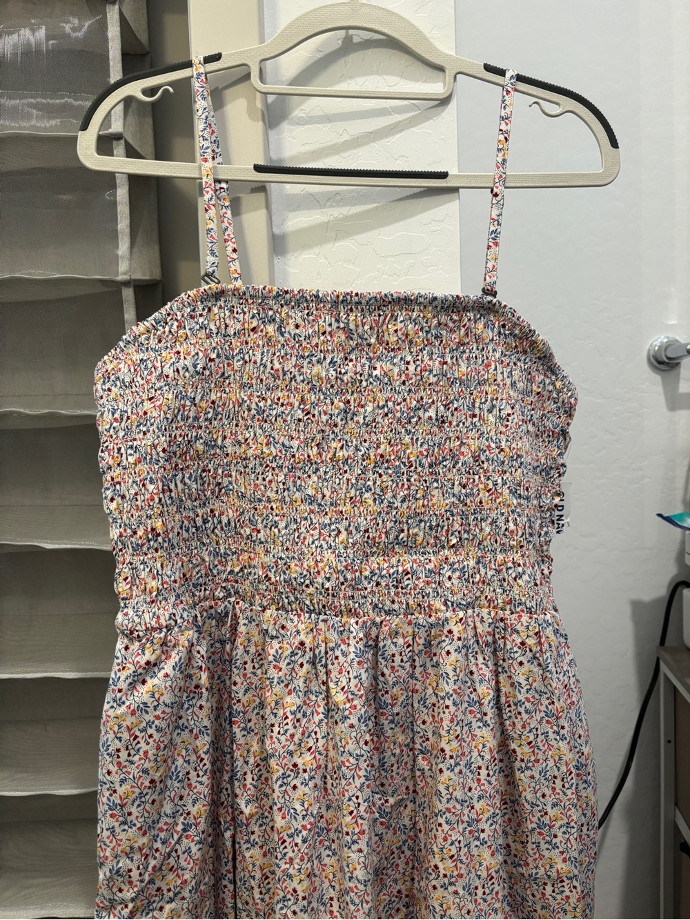 Womens Floral Smocked Sundress - Multicolor Floral